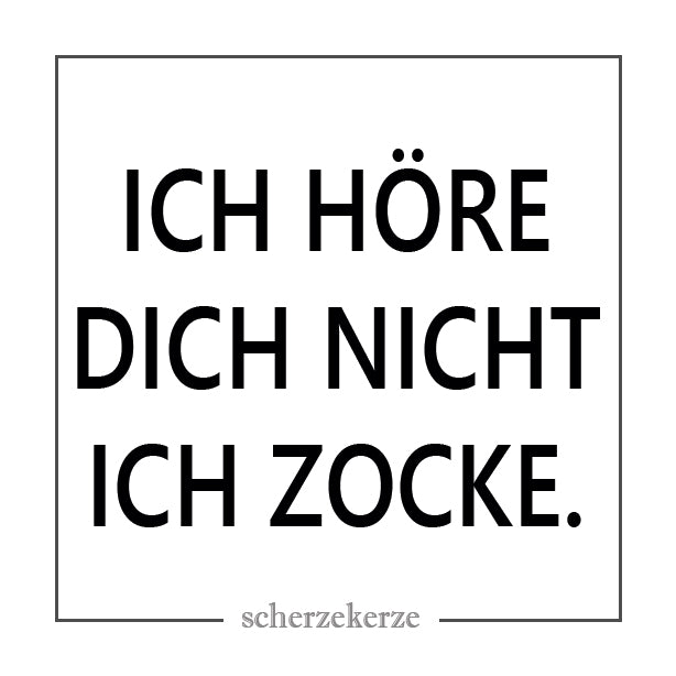 ICH HÖRE DICH NICHT ICH ZOCKE.